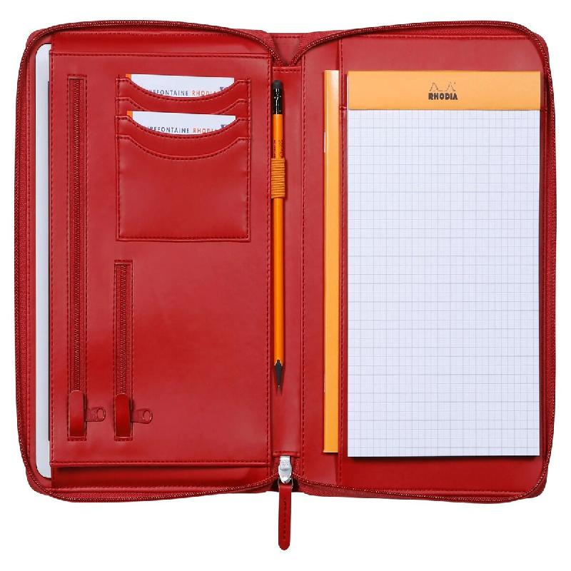 RHODIA 168106C - Conférencier Porte-Documents Coquelicot - pour Bloc-Notes et Carnets A5 ou A5+ - Dimensions Fermé 19,5x25,5 cm - Pochette pour Tabl_0