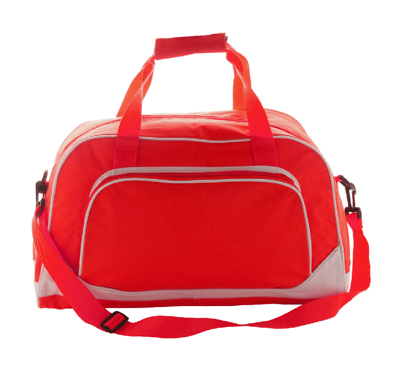 Sac de sport - pochette avant zippée - bandoulière ajustable - 600D polyester - rouge - 320g_0
