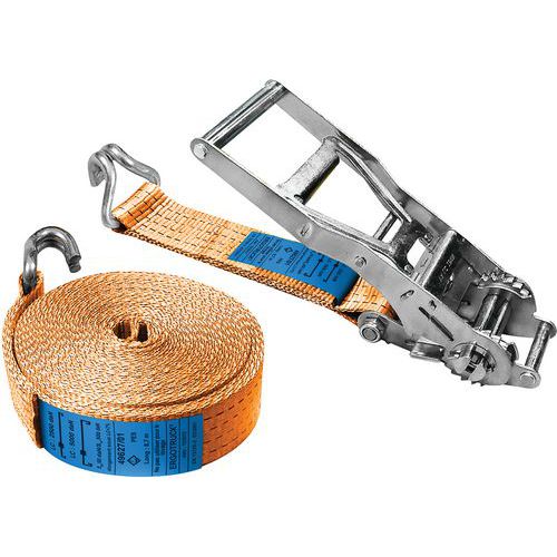 SANGLE ARRIMAGE À TENDEUR CLIQUET ORANGE-9 M-LC 2500/5000DAN - PMS INDUSTRIE