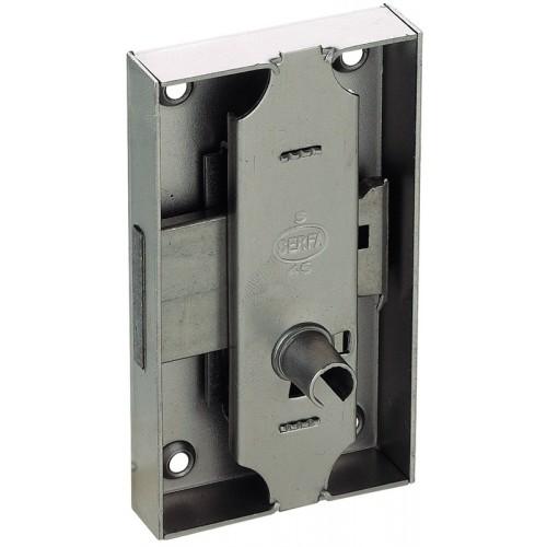 SERRURE DE MEUBLE S45 - TYPE 12.041- ACIER BLANCHI - AXE 25 - DROITE SERFA