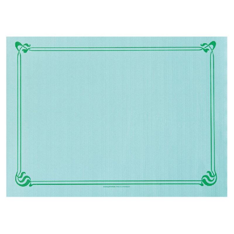 Set de table en pure cellulose 48g/m2 vert d'eau avec liseré 31x43cm - par 2000_0