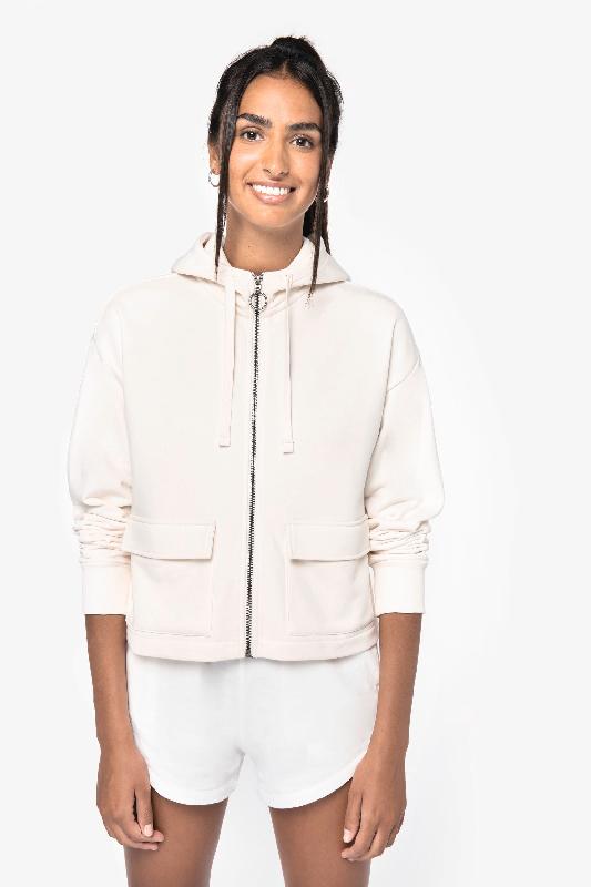 Sweat-shirt écoresponsable zippé à capuche French Terry femme - Native Spirit - Réf: NS409 - 85% coton biologique / 15% polyester recyclé_0