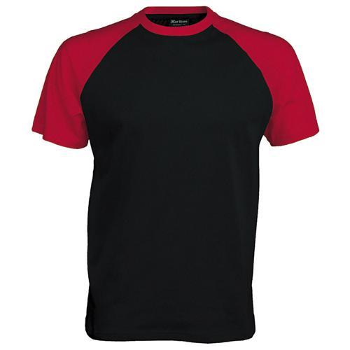 T-SHIRT BICOLORE TRADITIONAL NOIR ROUGE