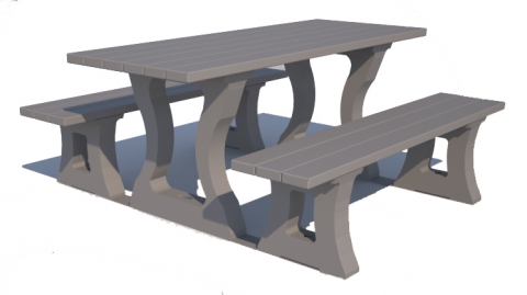 Table de pique-nique Riva - plastique - Réf. ER701 - coloris latte, gris, marron, noir_0