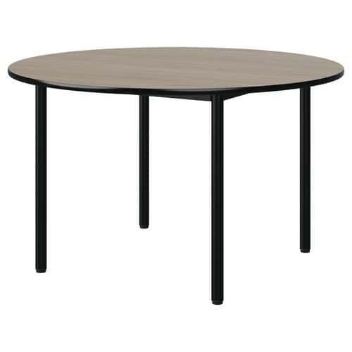 TABLE MALIBU Ø 120 T5 4P STR ANTIB CHÊNE 1146/NOIR NOIR 9005
