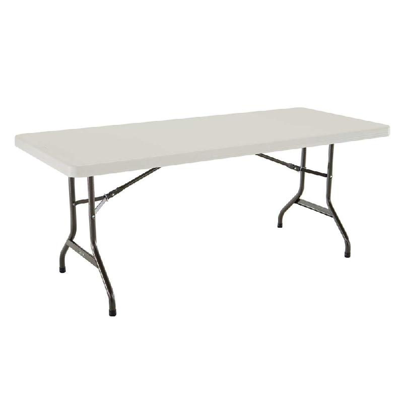 Table pliante rectangulaire 183cm (beige) / 8 personnes_0
