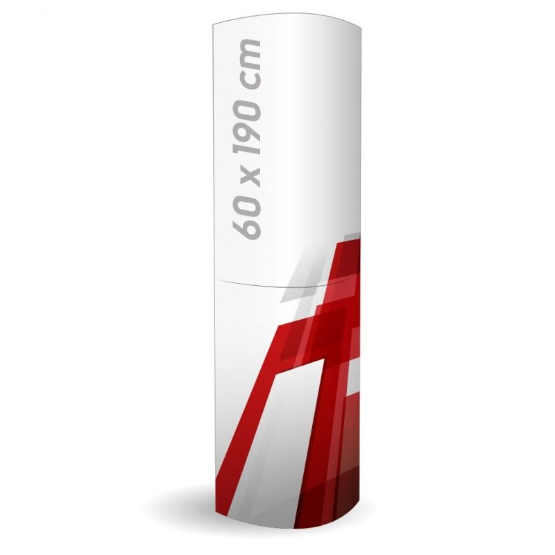 Totem en carton elliptique Bikom - 60x190 cm - pliable avec pieds en Akilux et options personnalisables (PLV)_0
