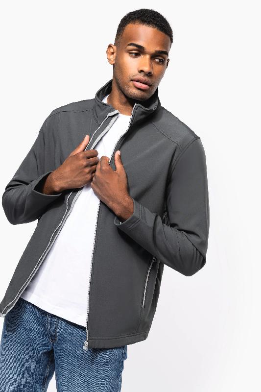 Veste Softshell 2 couches homme - Réf: K424 - Kariban - Tissu déperlant, coupe ajustée_0
