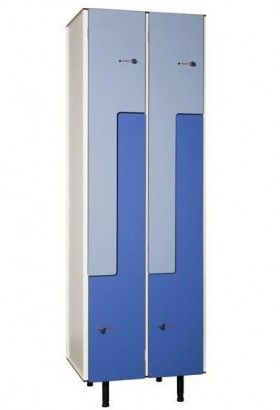 Vestiaire phénolique Z - Merial - 2 colonnes 4 portes en L - réf. FL-30/2C - hydrofuge et antibactérien_0