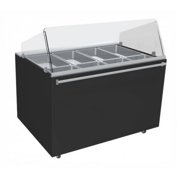 Vitrine chauffante ouverte bain-marie à eau 2,25 Kw 2GN1/1+2GN1/3 (type de produit: Vitre avant inclinée)_0