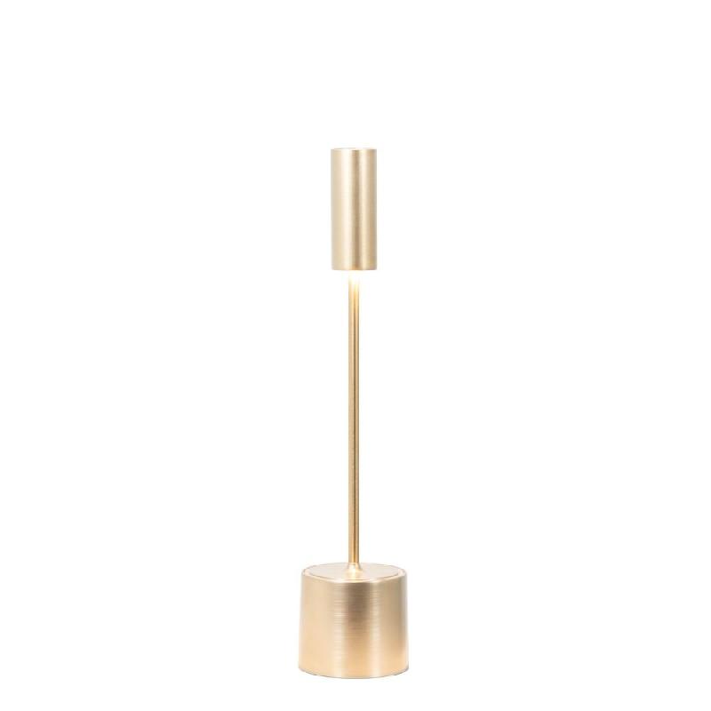Zafferano - Lampe de table LED rechargeable Carolina avec variateur - Usage intérieur/extérieur - Laiton brossé - multicolore 8054040728204_0