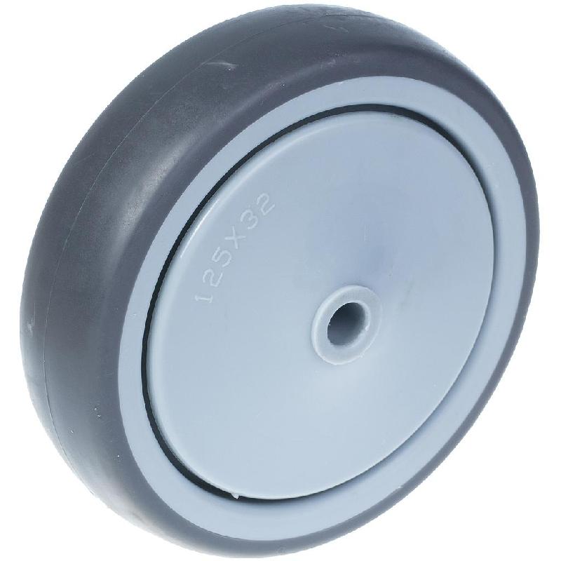 Roue de 125 mm avec caoutchouc TPR gris sur centre en polypropylène_0