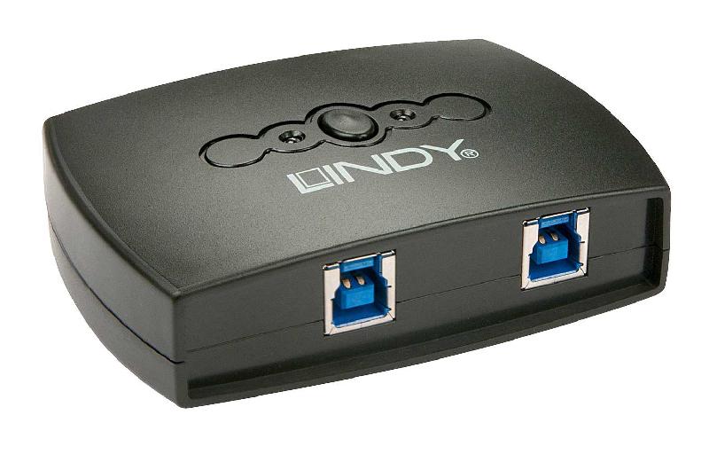 Switch USB 3.0 2 ports Lindy 43141 - Compatibilité USB 2.0/1.1 et transfert jusqu'à 5 Gbit/s_0