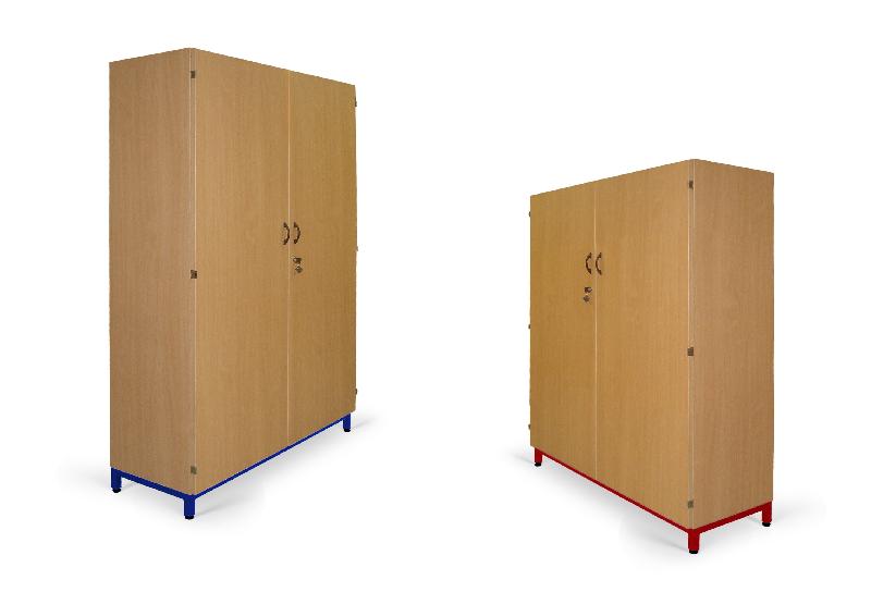 Armoire de rangement scolaire en mélaminé - Hêtre - 3 tailles au choix - Garantie 10 ans_0