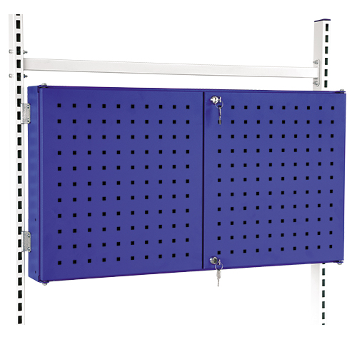 Armoire perforée - hauteur 475mm - 2 portes battantes perforées avec fermeture à clés_0