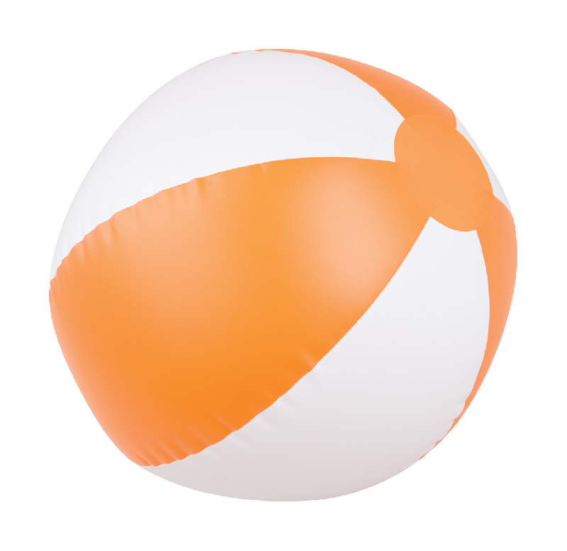 Ballon de plage gonflable - ø23 cm - PVC bicolore - couleur orange_0