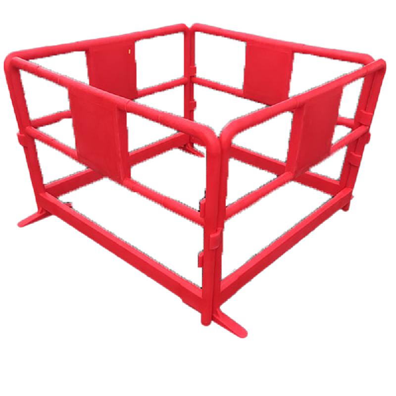 Barrière de chantier en polyéthylène rotomoulé - rouge - 150 cm x 100 cm x 40 cm - PLAST'UP ROTOMOULAGE_0