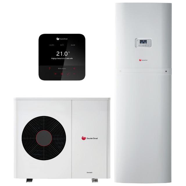 Ensemble Pompe à chaleur Air / Eau Monobloc GeniaAir Max 8 Monophasé et GeniaSet Max + MiPro Sense radio - Saunier Duval - SAUAIRMAX8CSM_0
