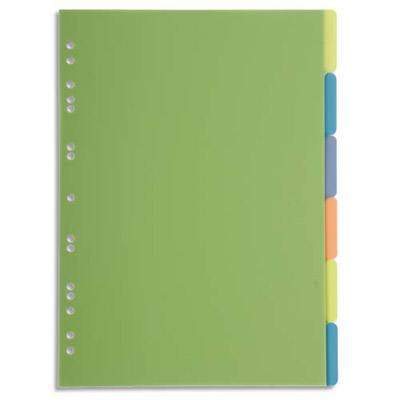 INTERCALAIRES TOUCHES NEUTRES EXACOMPTA FOREVER - POLYPROPYLENE RECYCLE - A4 - COLORIS ASSORTIS - 6 POSITIONS