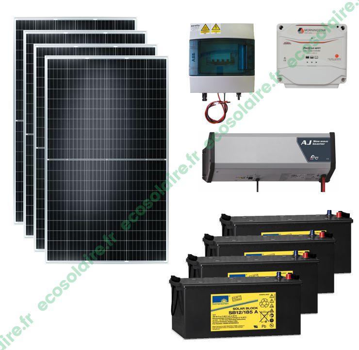 Kit autonome solaire 1500W 230V Écosolaire® - Batterie 370Ah 24V et onduleur 1000VA_0