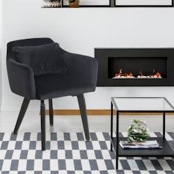 Lot de 2 fauteuils scandinaves Gybson Velours Noir - noir 3327480036266_0