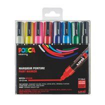 MARQUEUR UNI BALL POSCA COULEURS ASSORTIES POINTE OGIVE 1,8 À 2,5 MM - BOÎTE DE 8
