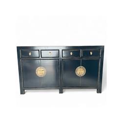 OPIUM OUTLET Asia Meubles Commode Buffet Armoire sideboard console chiffonnier 31196 bleu foncé asiatique chinois oriental entièrement monté - bleu_0