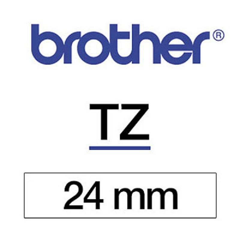 P-TOUCH RUBAN TITREUSE BROTHER - TZE - ÉCRITURE NOIR / FOND BLANC - 24 MM X 8 M - MODÈLE TZE-251