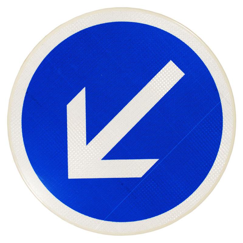 Panneau prescription temporaire BK21a2 - contournement obligatoire par la gauche_0
