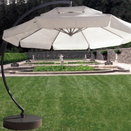 PARASOL DÉPORTÉ PIVOTABLE ET INCLINABLE CASTEL 300-DIAMÈTRE 300 CM HEVEA