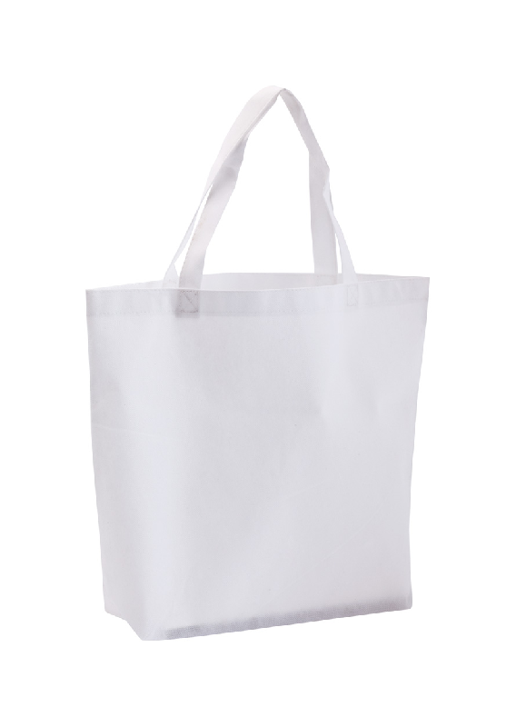 Sac shopping en intissé - anses longueur moyenne - couleur blanche - 33,33 gr_0
