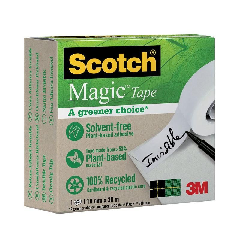 SCOTCH® RUBAN ADHÉSIF INVISIBLE RECYCLÉ MAGIC 900 SCOTCH 19 MM X 33 M