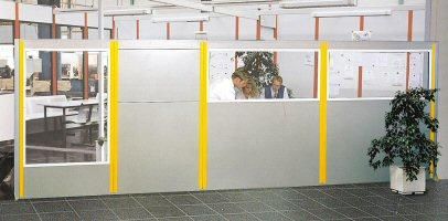 Séparation de bureau - Cloisonnette monobloc pleine ou vitrée - Hauteur 1700 mm - Largeurs disponibles 500, 1000, 1200 mm_0