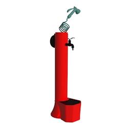 Sined Fontaine de jardin Red Fountain PRO Triton-pro - Double arrivée d'eau, panier à la base, tuyau 7,5 m - Robinet métallique et corps en PEHD résistant_0