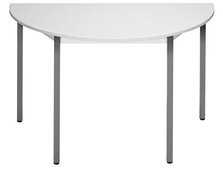 TABLE DE RÉUNION MODULAIRE 1/2 RONDE GRIS CLAIR 140 X 70 CM