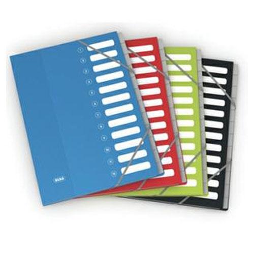 TRIEUR ELBA COLOR LIFE - 12 COMPARTIMENTS - COLORIS ASSORTIS - COUVERTURE EN CARTE PELLICULEE 7/10EME