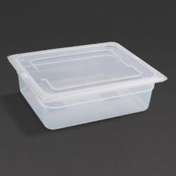 VOGUE Bacs plastique alimentaire avec couvercle GN 1/2 x4 - 100 mm - Blanc GN 1/2 GJ515 - matière synthétique GJ515_0