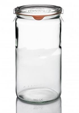 6 bocaux en verre weck® tubes® 1575 ml diam. 100 mm avec couvercles en verre et joints diamètre 100 (clips non inclus)_0
