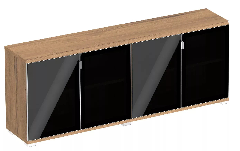 Armoire 4 portes verre 2 étagères (L : 200 cm x P : 42 cm x H : 76,60 cm) So Laroya_0
