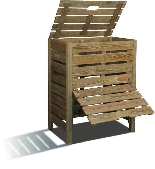 Composteur en bois 400 litres - traité autoclave - pour déchets organiques_0