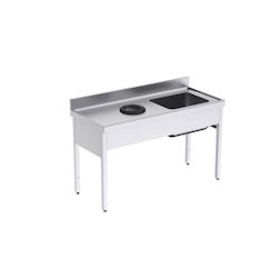 Distform Plonge Inox avec Bâti, Bac et Trou Vide Déchets   1400 x 700 - 0641094312121_0