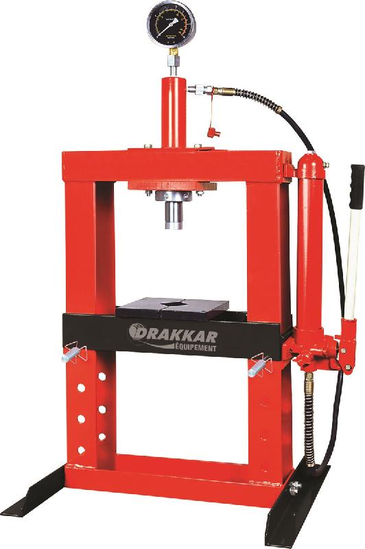 DRAKKAR-EQUIPEMENT - Presse d'atelier manuelle TOPCAR 10521 - Force de travail 20T - Course hydraulique 185mm_0