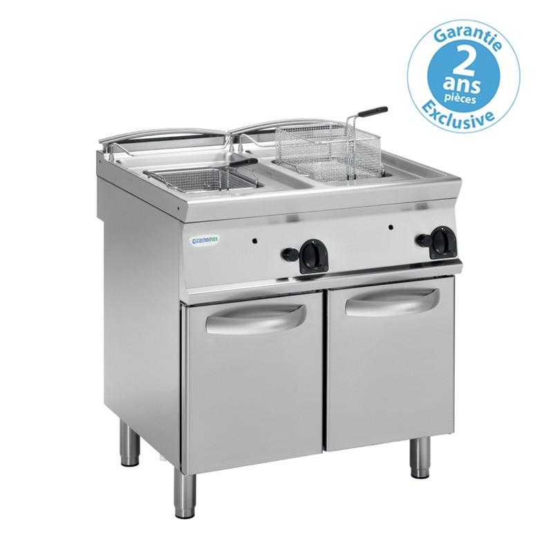 Friteuse professionnelle gaz avec tuyères traversant la cuve 2 x 13 litres gamme 700 modules 400 - FR83FG7T_0