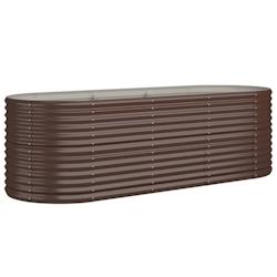 Helloshop26 - Jardinière bac lit surélevé plantes fleurs terrasse jardin de jardin acier enduit de poudre marron 02_0039558 - 3000218564933_0