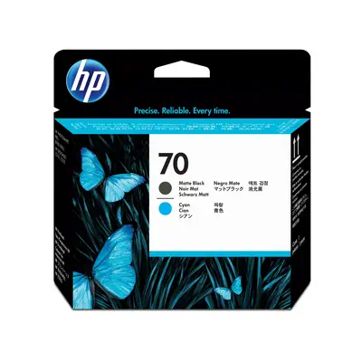 HP 70 tête d'impression noir mat et cyan_0