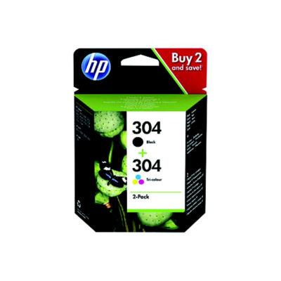 Pack 2 cartouches HP 304 noir et couleurs pour imprimantes jet d'encre_0