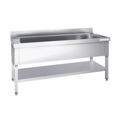 Plonge inox grande cuve 1600x700mm avec 1 bac PREMIUM - GOLDINOX - inox 3701770816903_0