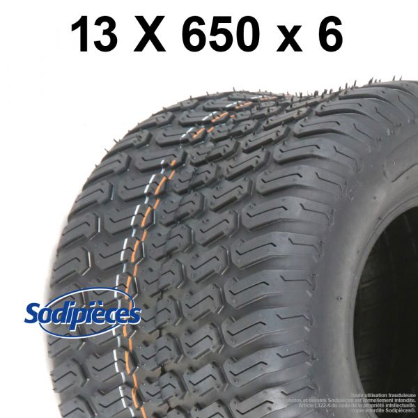 Pneumatique pour espace vert 6 pouces - 13×6.50-6 - profil gazon - 4 plis tubeless_0