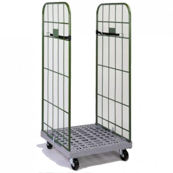 Roll conteneur 2 côtés - Fond plastique - Hauteur 1670 mm - Roues en polypropylène ou caoutchouc - Marque Rolléco_0