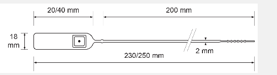 Scellé PP à tige lisse - Longueur 200 mm - Tige Ø2 mm - Vert, 40x18 mm_0